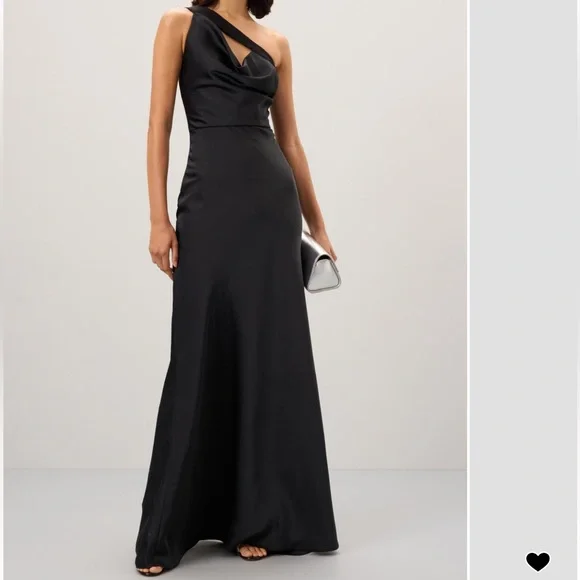 Black one shoulder Herve Leger Bias Asymmetrical Gown - Picture 5 of 8